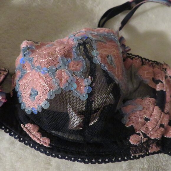 Victoria's Secret Blue Sequin Balconette  34B - Picture 2 of 5